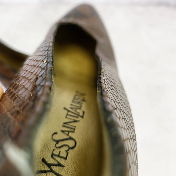 Yves‎ Saint Laurent Shoes Leather 7.5 Sandals Snakeskin Pump Snake YSL $2,507 - Picture 8 of 14